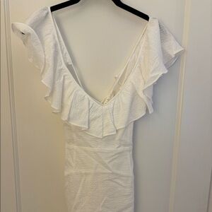 White mini dress open back